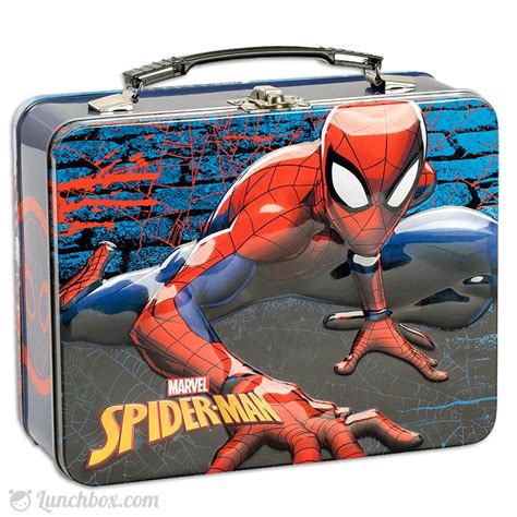 spiderman lunch box metal|spider man packed lunch box.